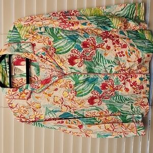 Lilly Pulitzer x Pottery Barn Teen Via Flora Pajama Lounge Shirt Size Large